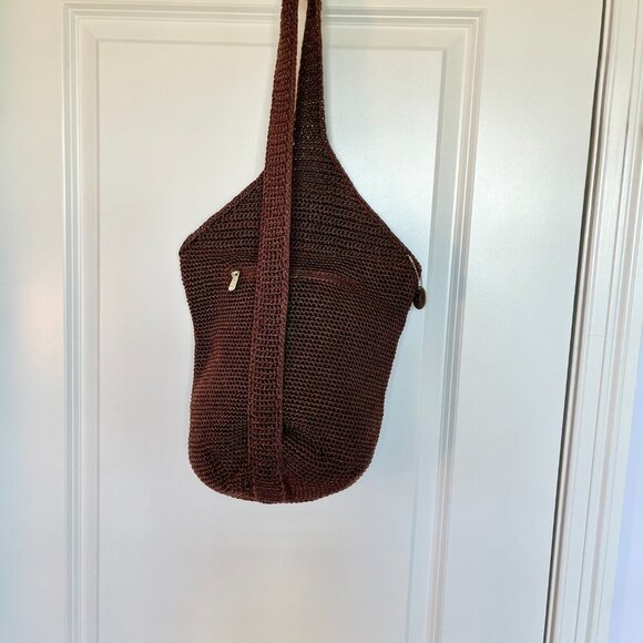 The Sak Brown Crochet Crossbody Sling Bag - Picture 4 of 13